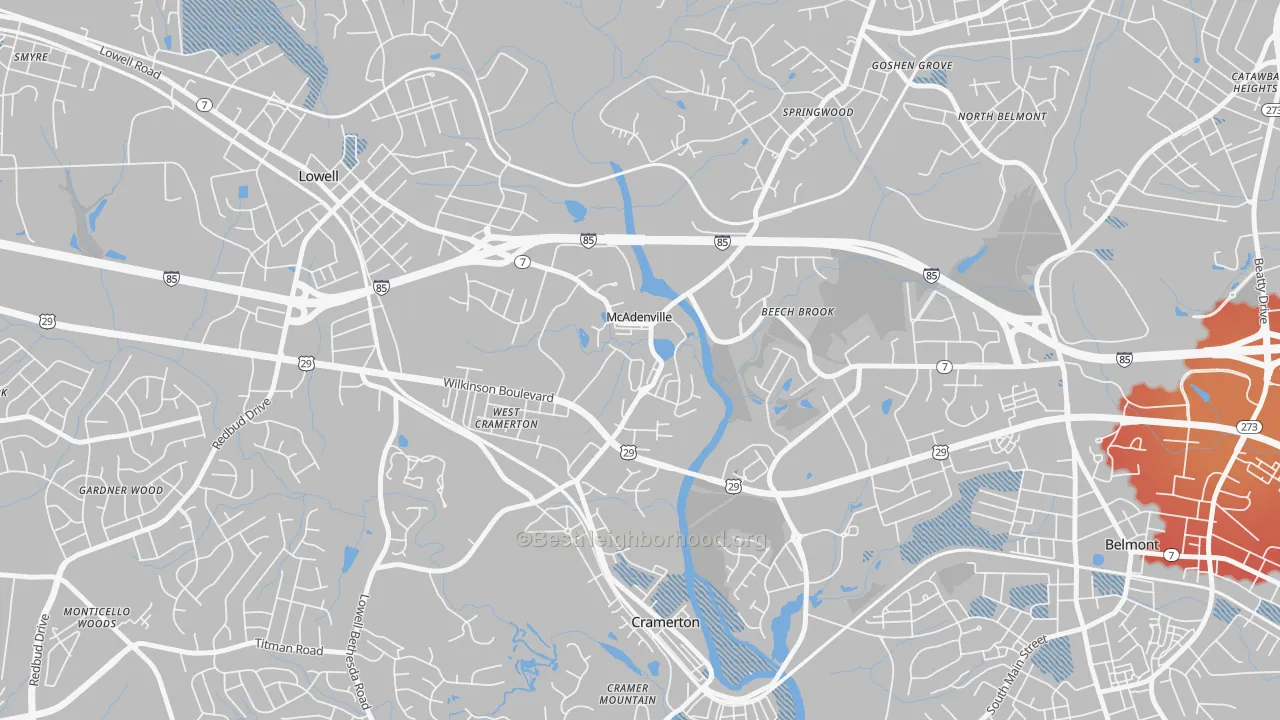 Transit Grade map of McAdenville, NC
