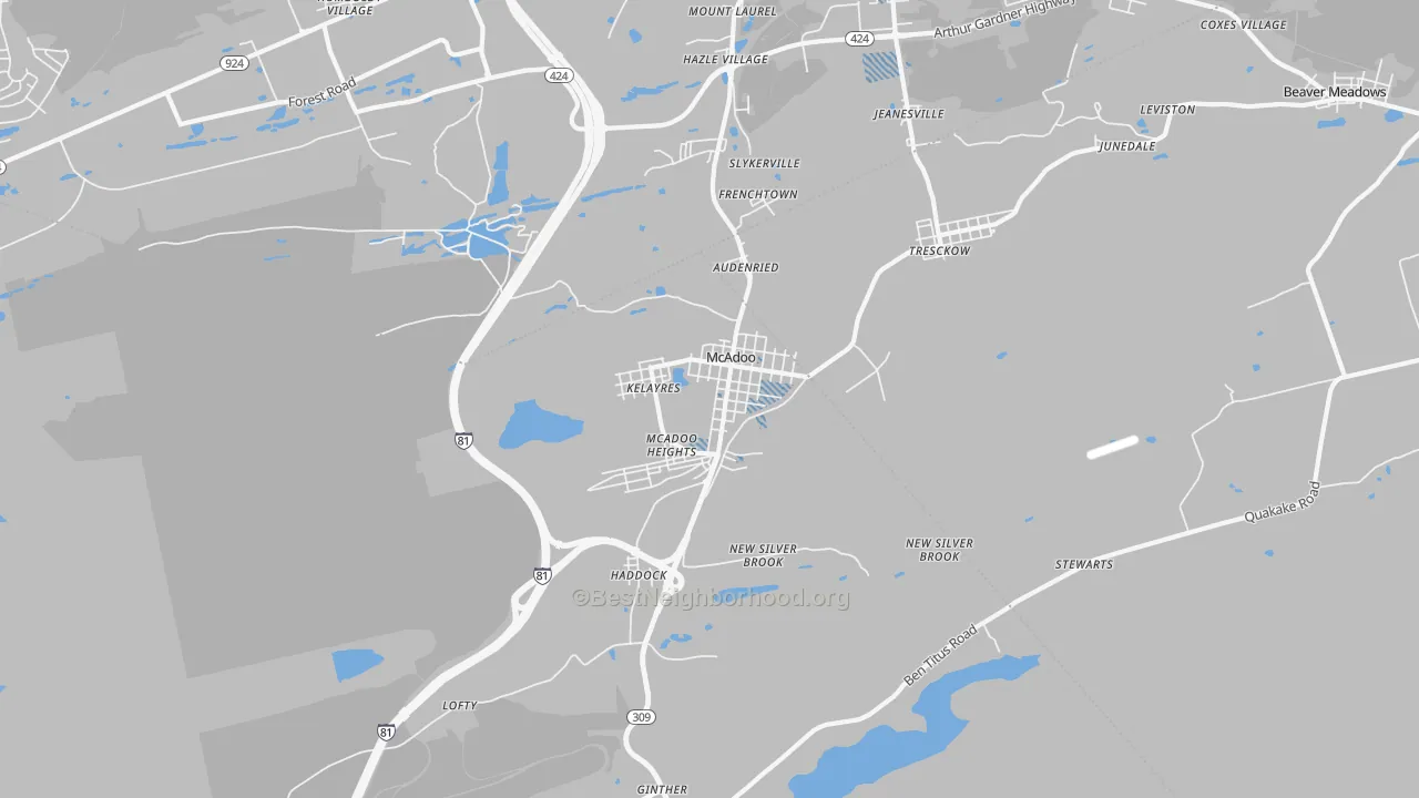 Transit Grade map of Mcadoo, PA