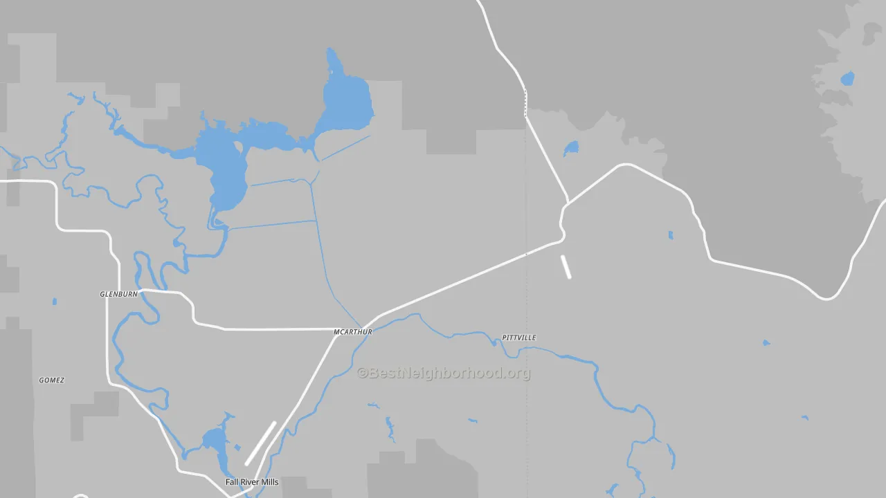 Transit Grade map of Mcarthur, CA