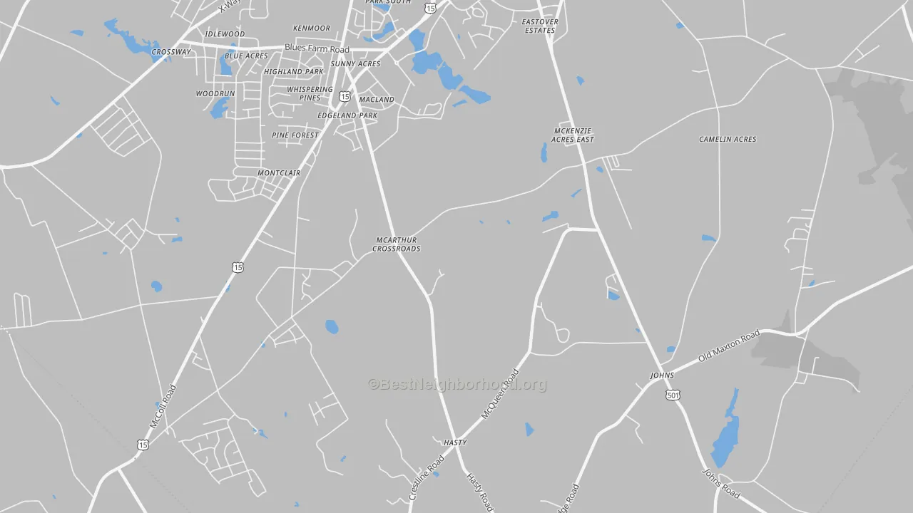 Transit Grade map of McArthur Crossroads, NC