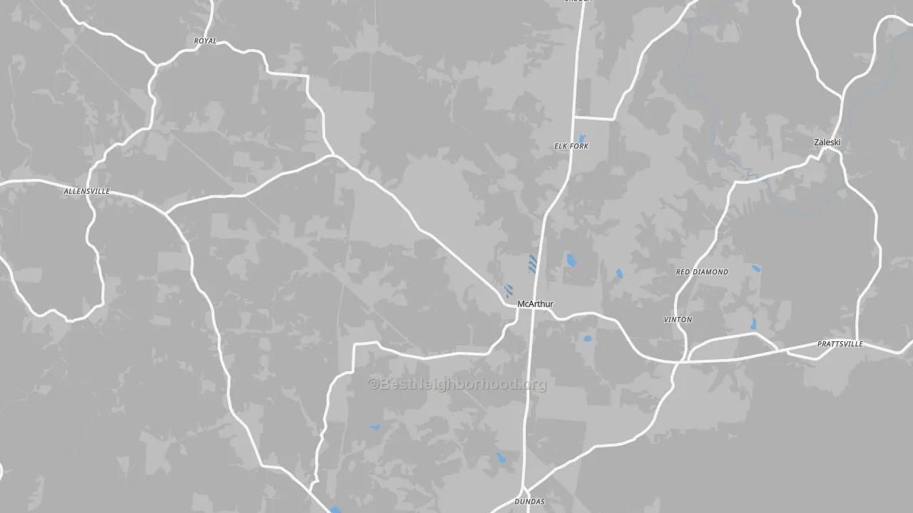 Transit Grade map of McArthur, OH