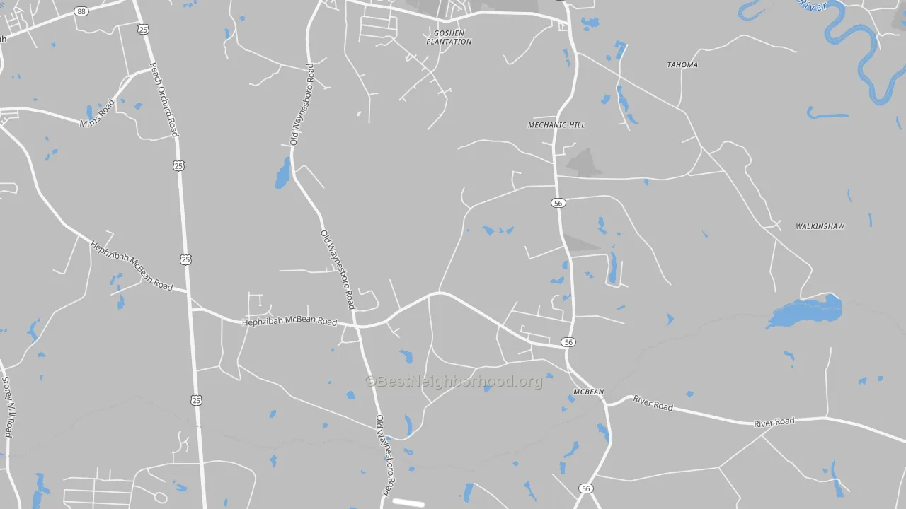 Transit Grade map of McBean, GA