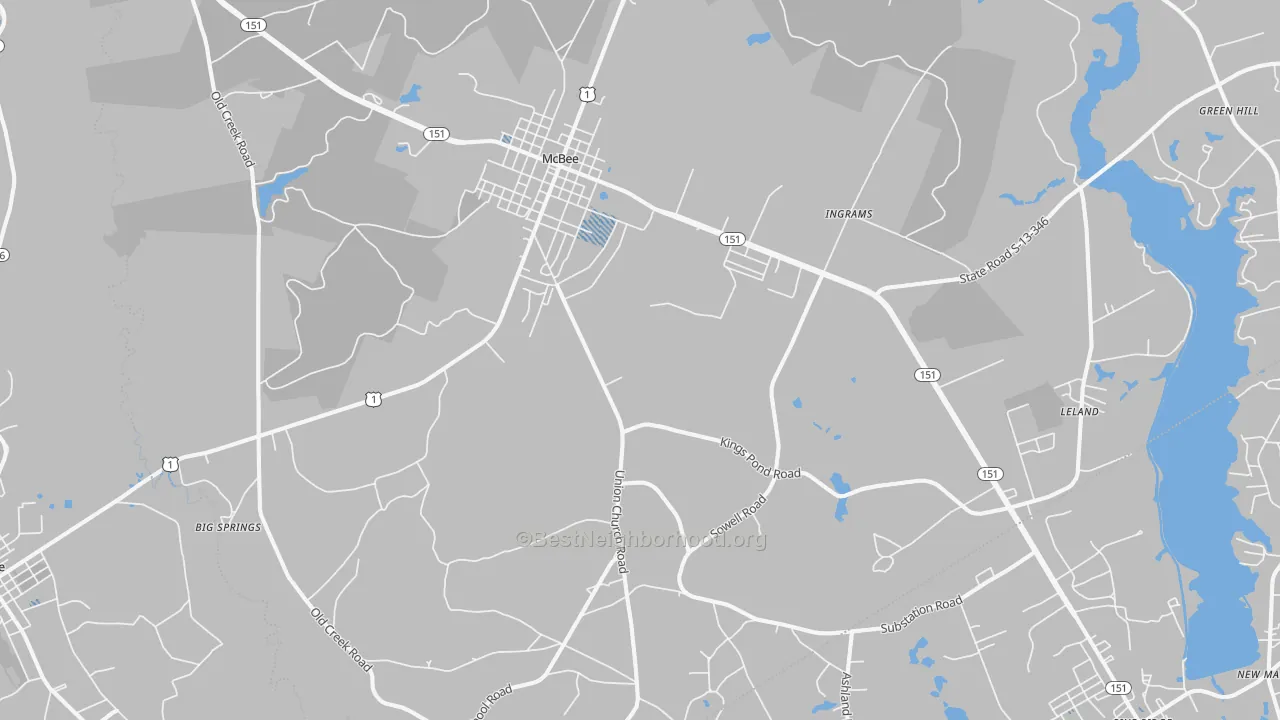 Transit Grade map of McBee, SC