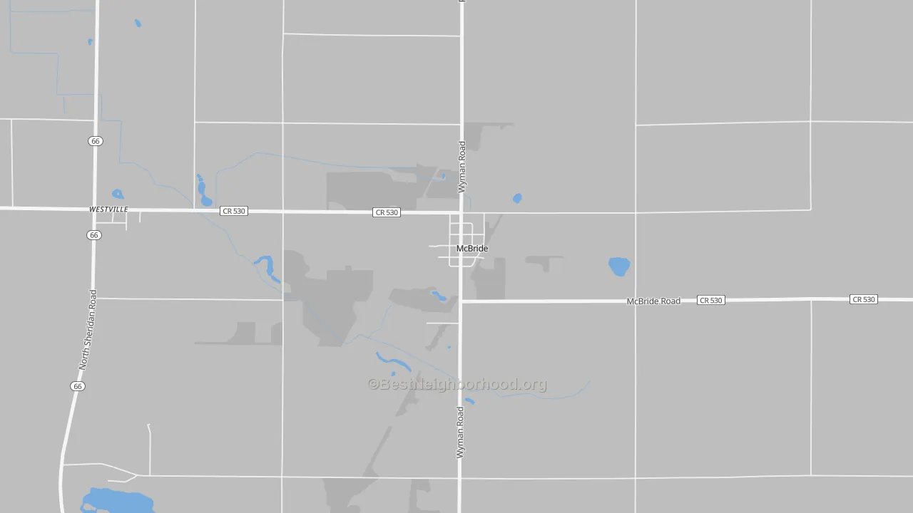 Transit Grade map of McBride, MI