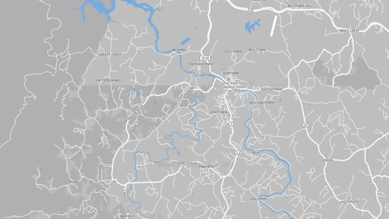 Transit Grade map of McCaysville, GA