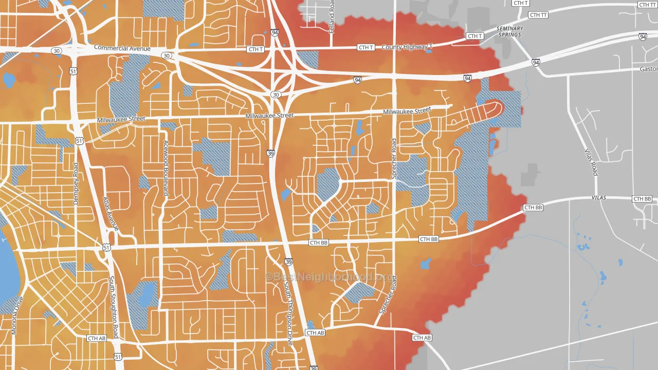 Transit Grade map of McClellan Park, Madison, WI