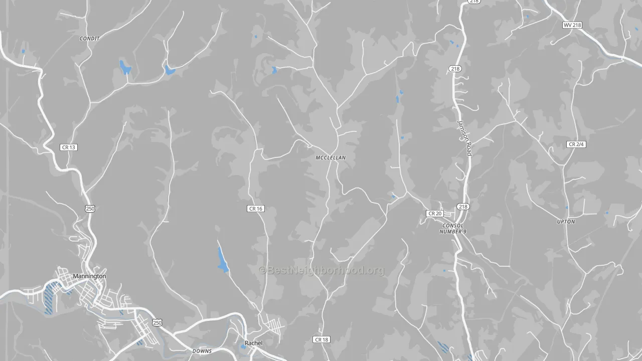 Transit Grade map of McClellan, WV