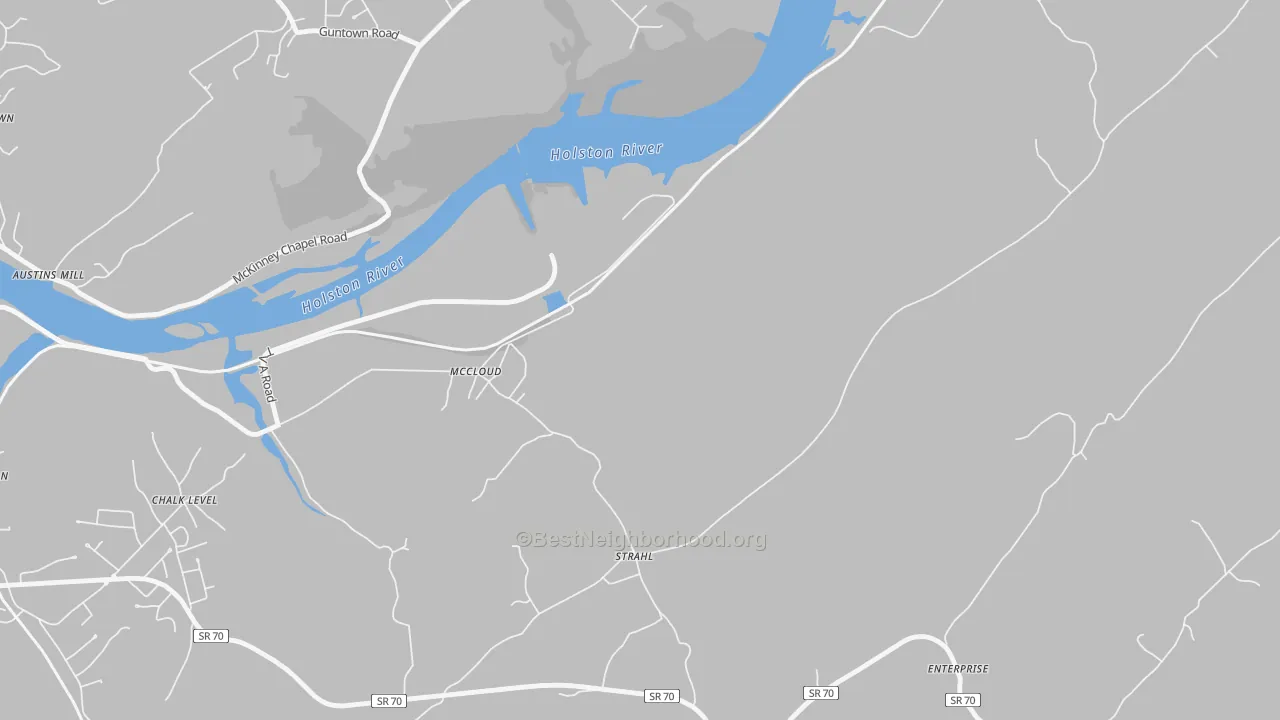 Transit Grade map of McCloud, TN