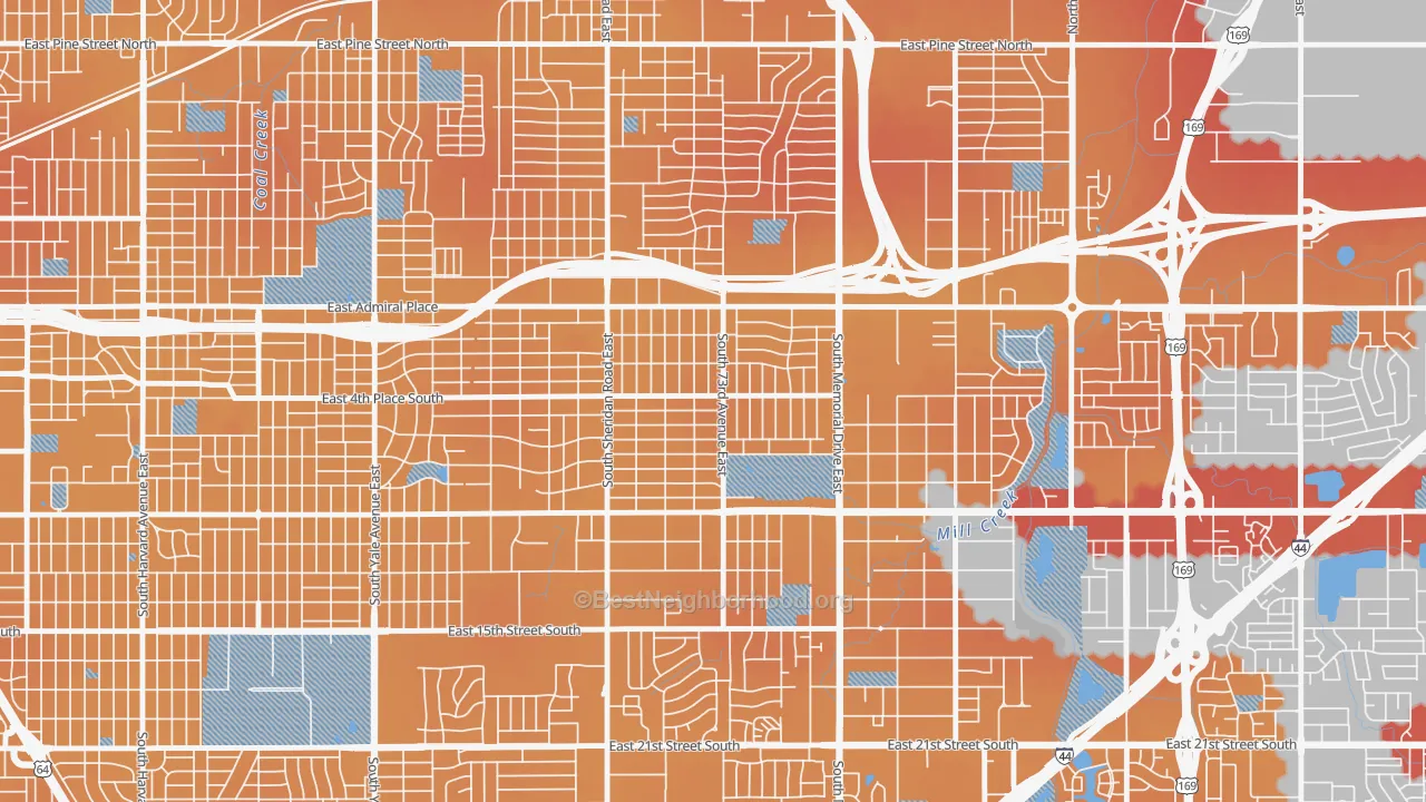 Transit Grade map of McClure Park, Tulsa, OK