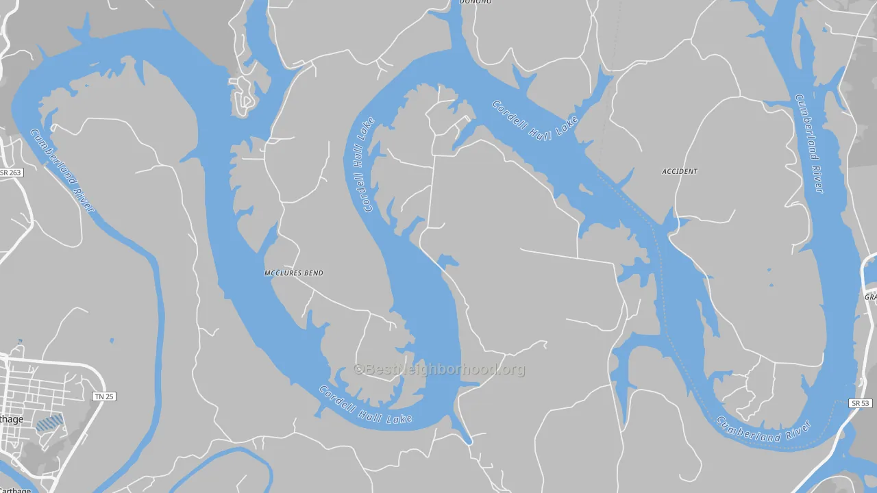 Transit Grade map of McClures Bend, TN
