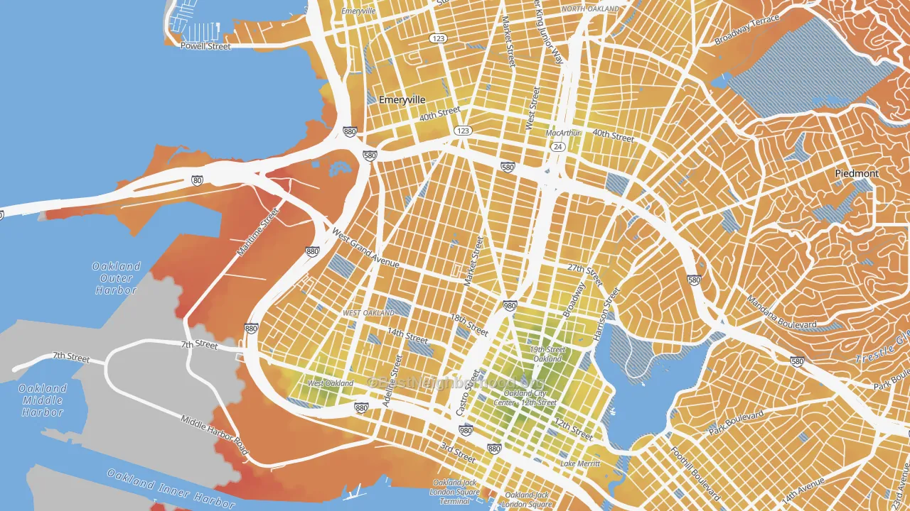 Transit Grade map of McClymonds, Oakland, CA