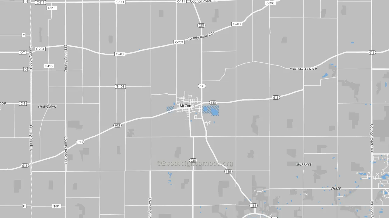 Transit Grade map of McComb, OH