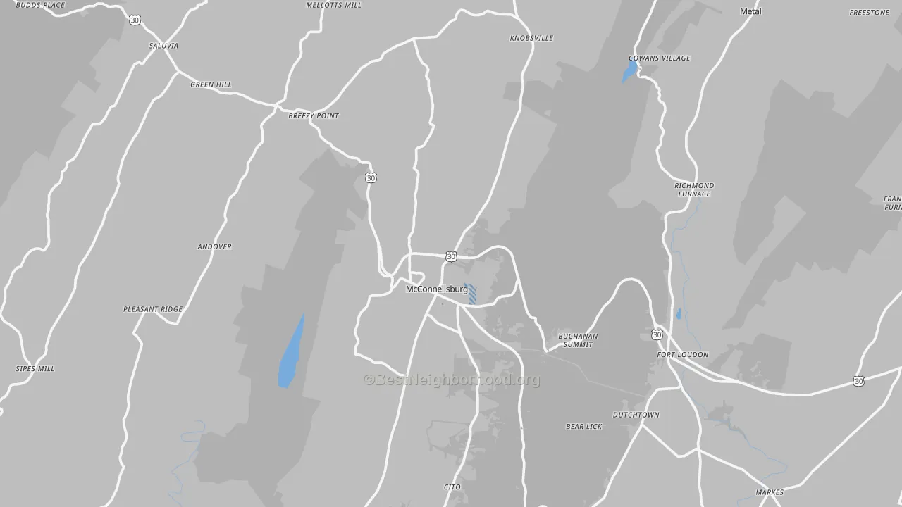 Transit Grade map of McConnellsburg, PA