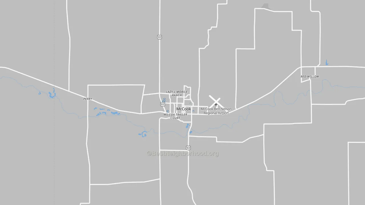 Transit Grade map of McCook, NE