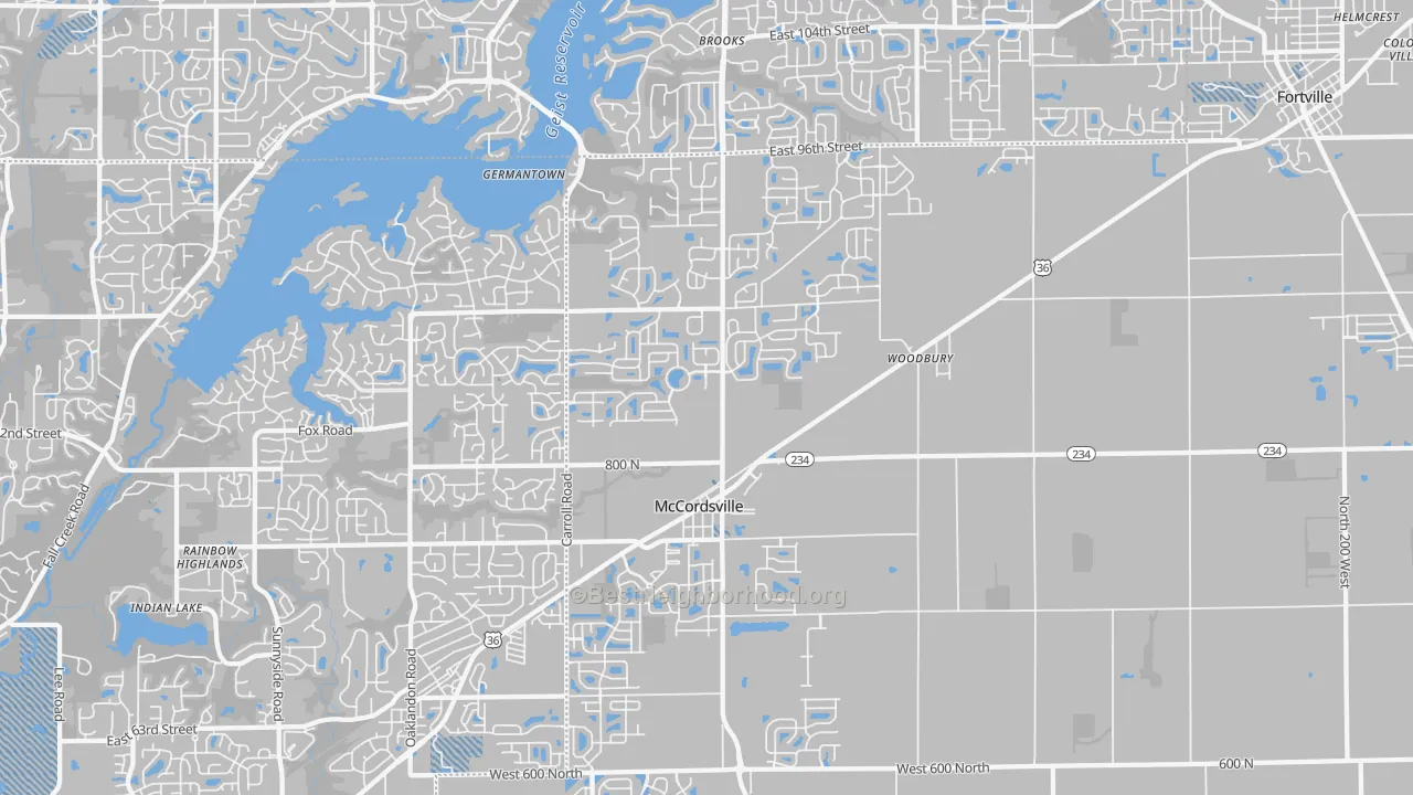 Transit Grade map of McCordsville, IN