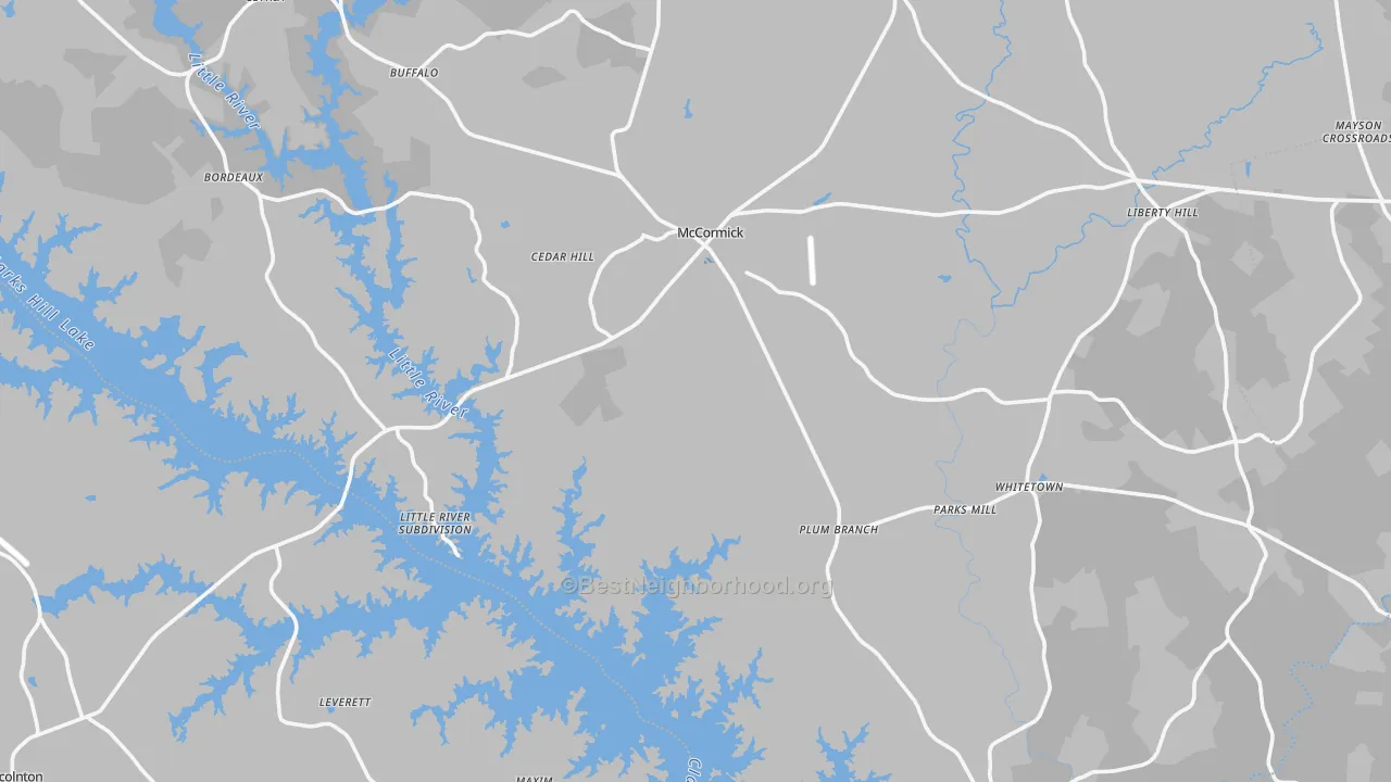 Transit Grade map of McCormick County, SC