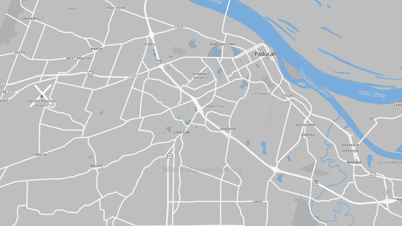 Transit Grade map of McCracken County, KY