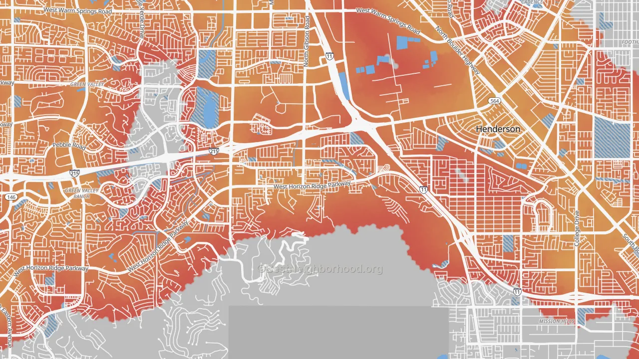 Transit Grade map of McCullough Hills, Henderson, NV