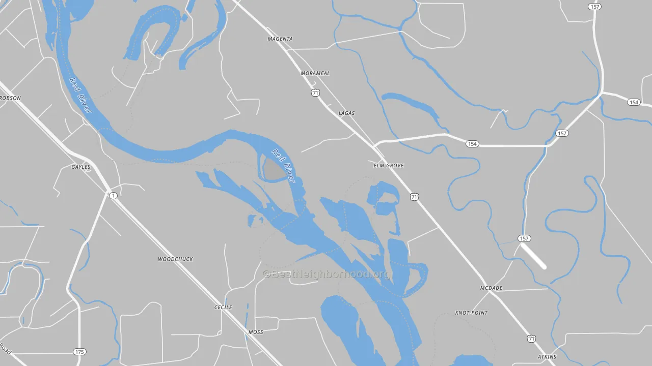 Transit Grade map of McDade, LA