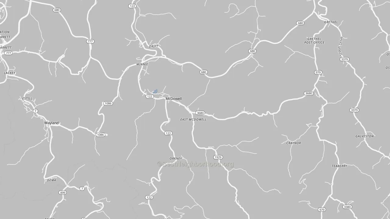 Transit Grade map of McDowell, KY