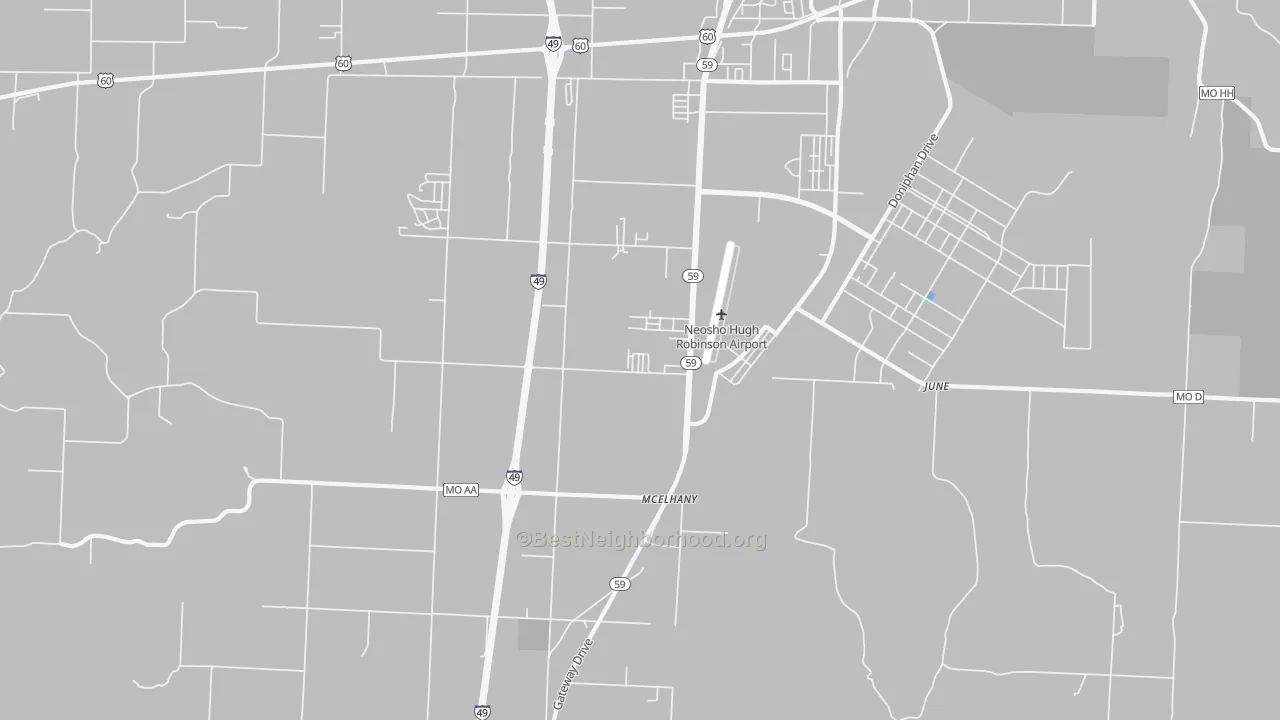 Transit Grade map of McElhany, MO