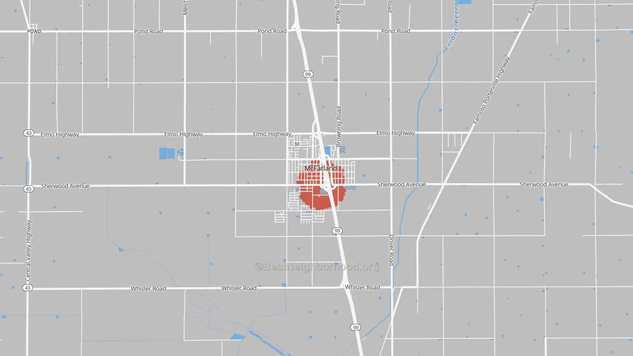Transit Grade map of McFarland, CA