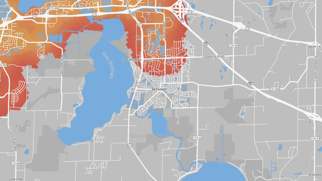 Transit Grade map of McFarland, WI