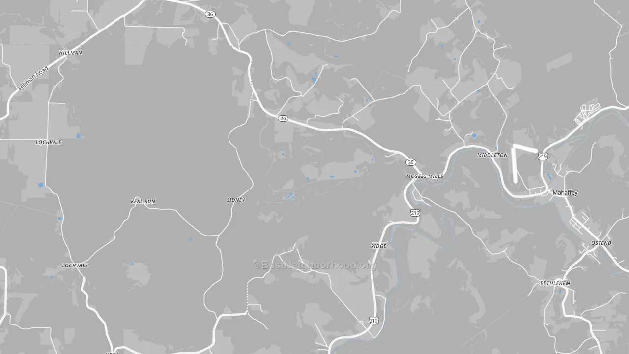 Transit Grade map of McGees Mills, PA