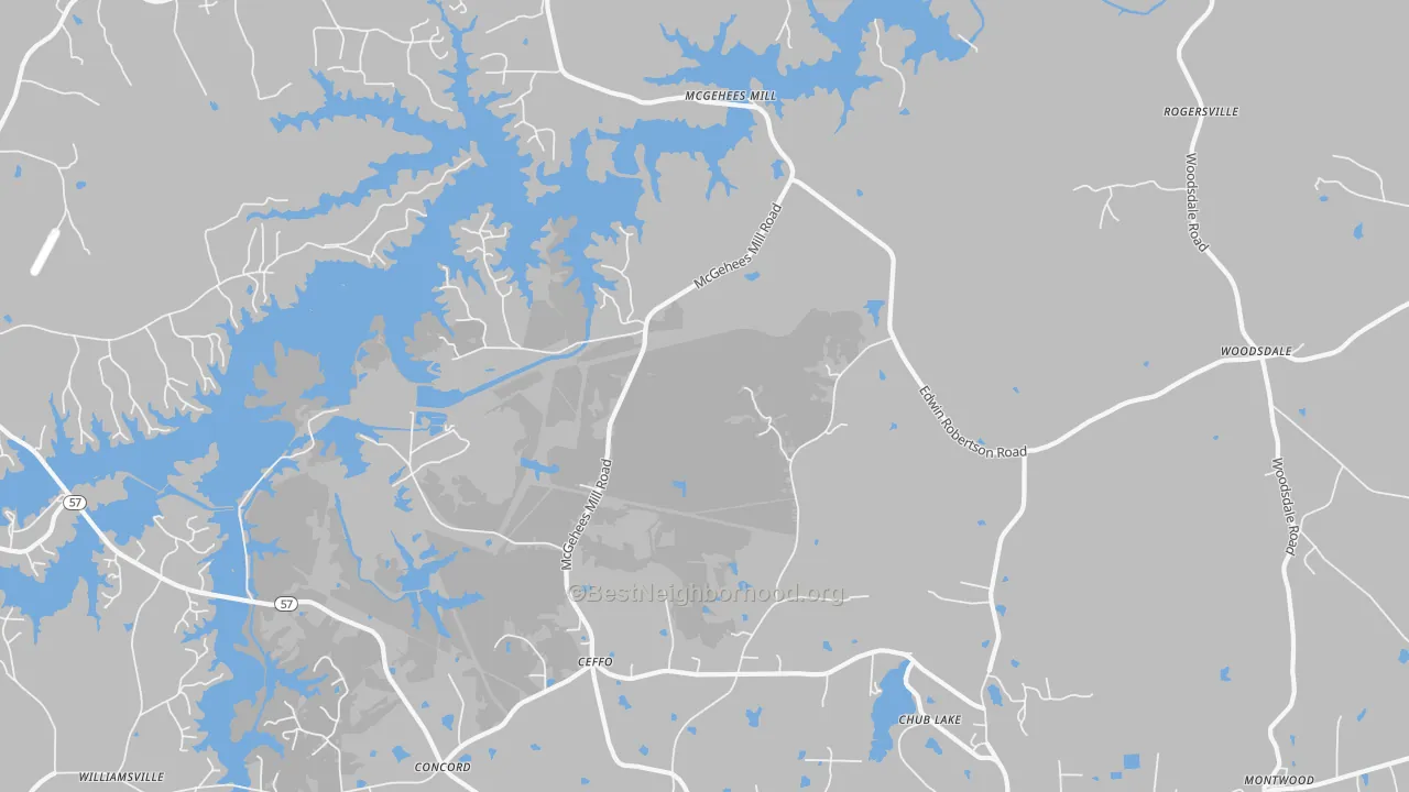 Transit Grade map of McGehees Mill, NC