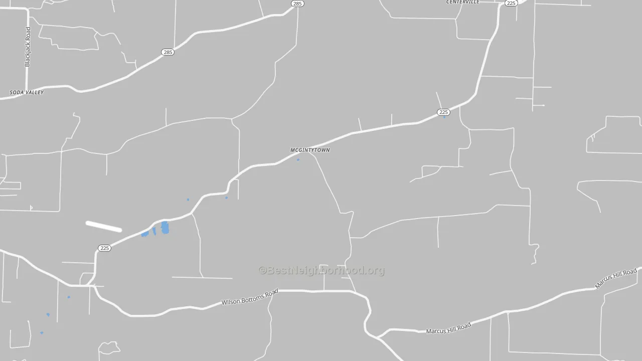 Transit Grade map of McGintytown, AR