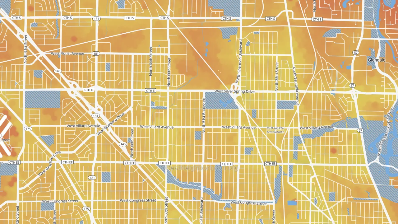 Transit Grade map of McGovern Park, Milwaukee, WI