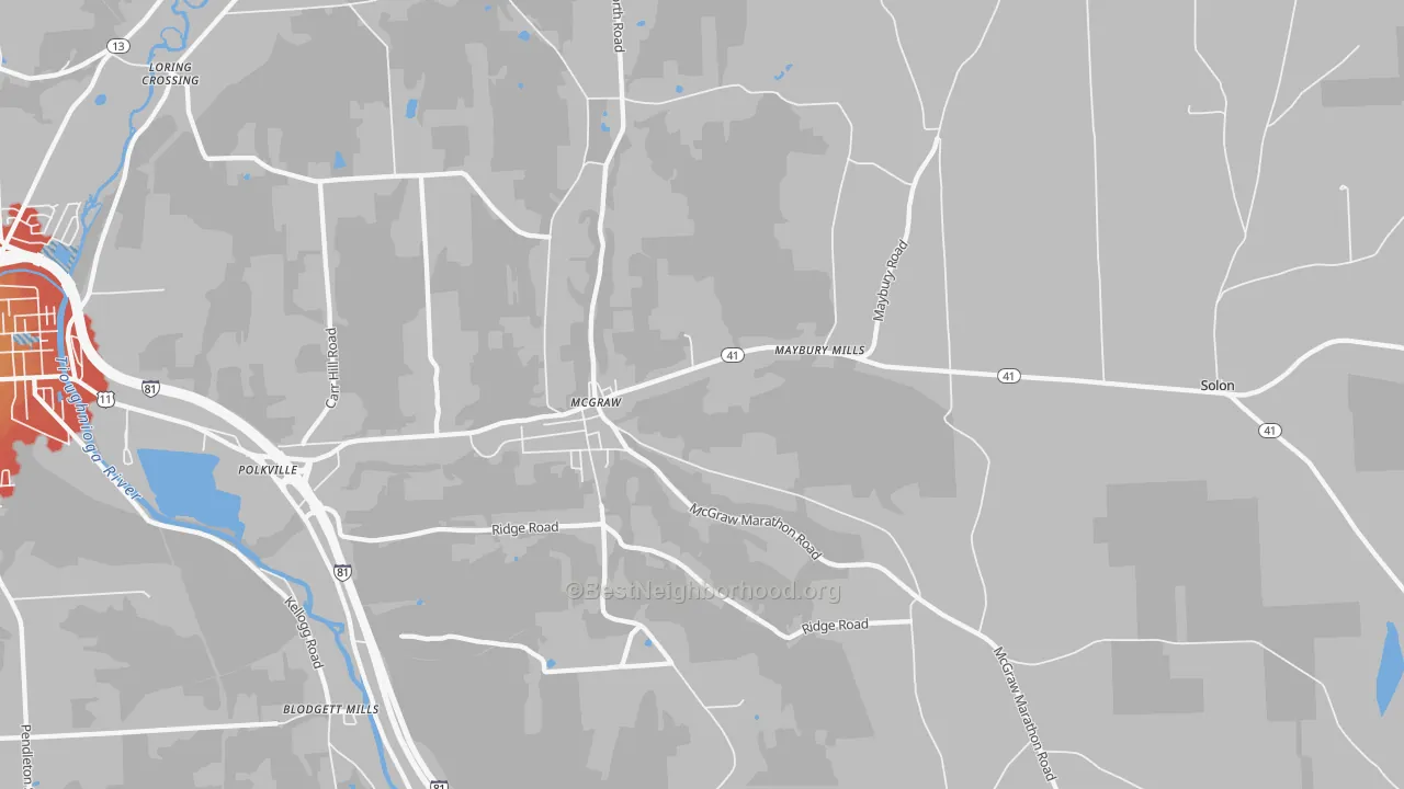 Transit Grade map of McGraw, NY