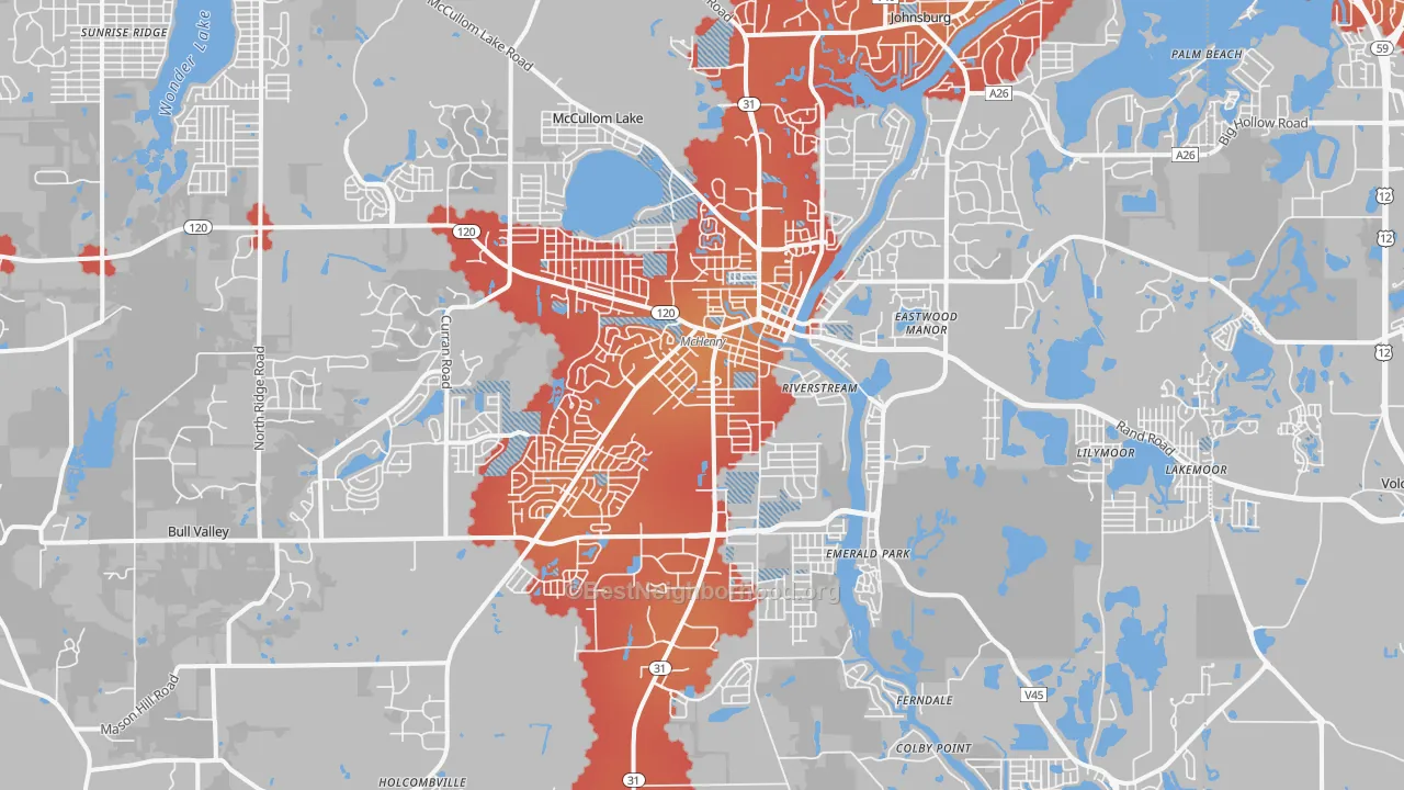 Transit Grade map of Mchenry, IL