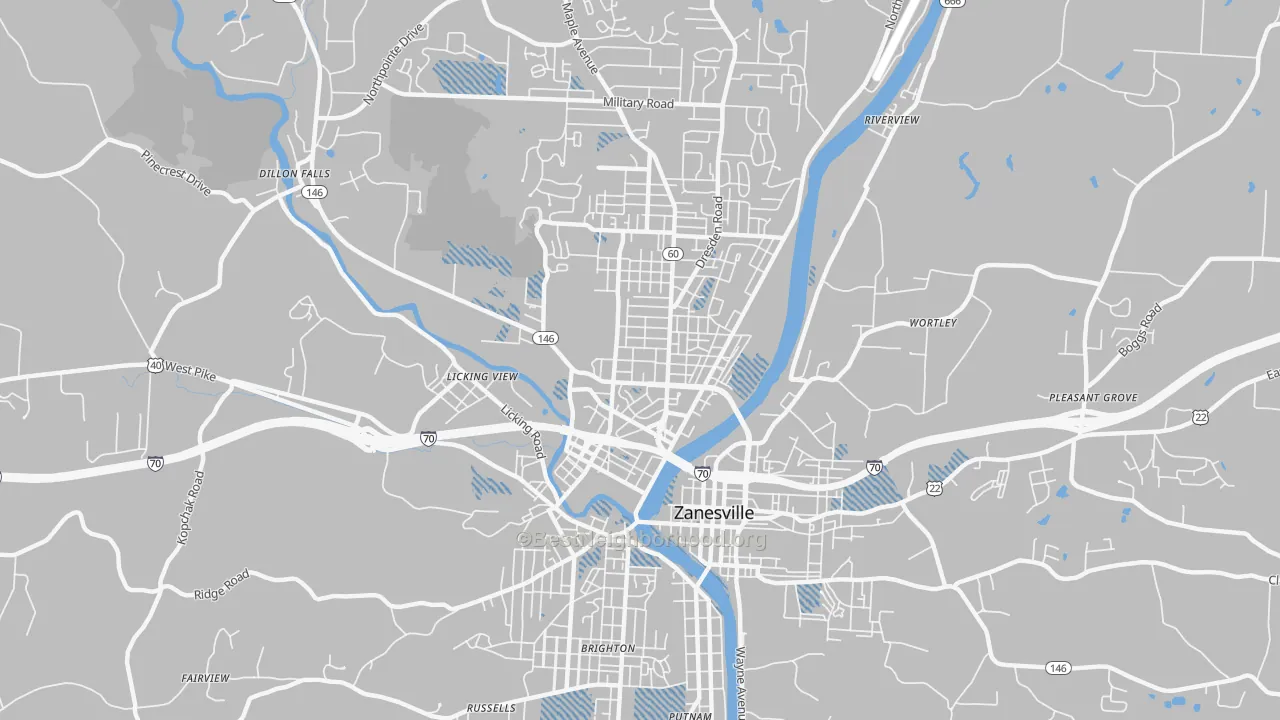 Transit Grade map of McIntire Terrace Historic District, Zanesville, OH