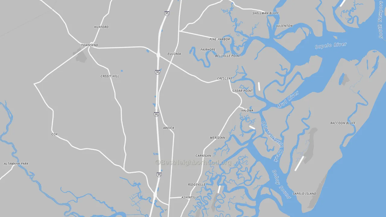 Transit Grade map of McIntosh County, GA