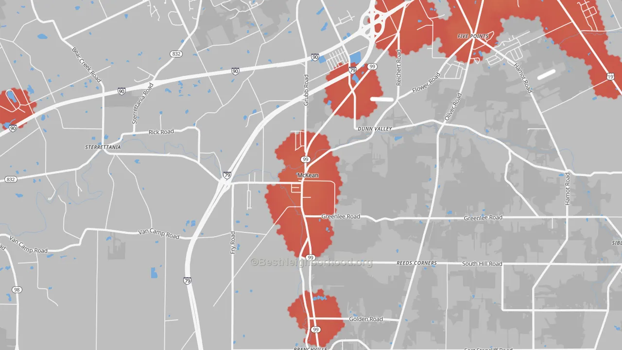 Transit Grade map of McKean, PA