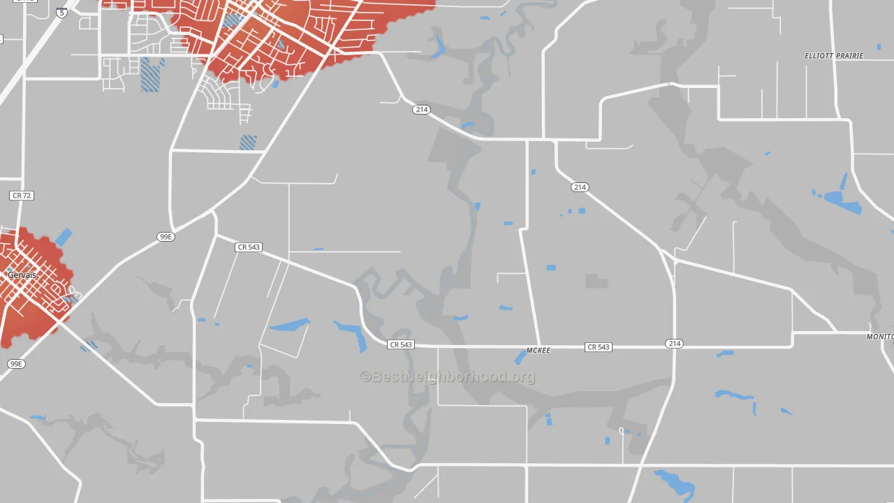 Transit Grade map of McKee, OR