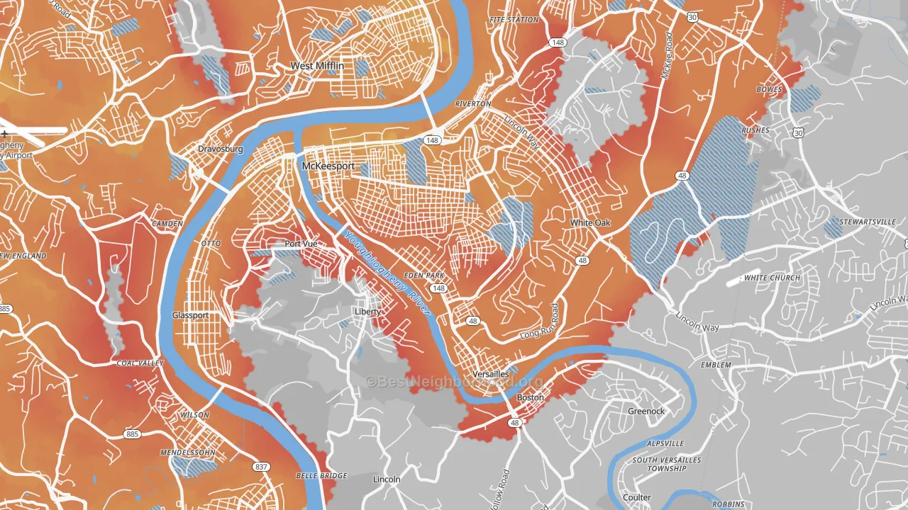 Transit Grade map of McKeesport, PA