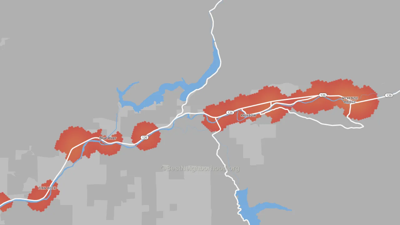 Transit Grade map of McKenzie Bridge, OR