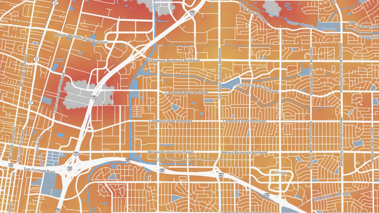 Transit Grade map of McKinley, Albuquerque, NM