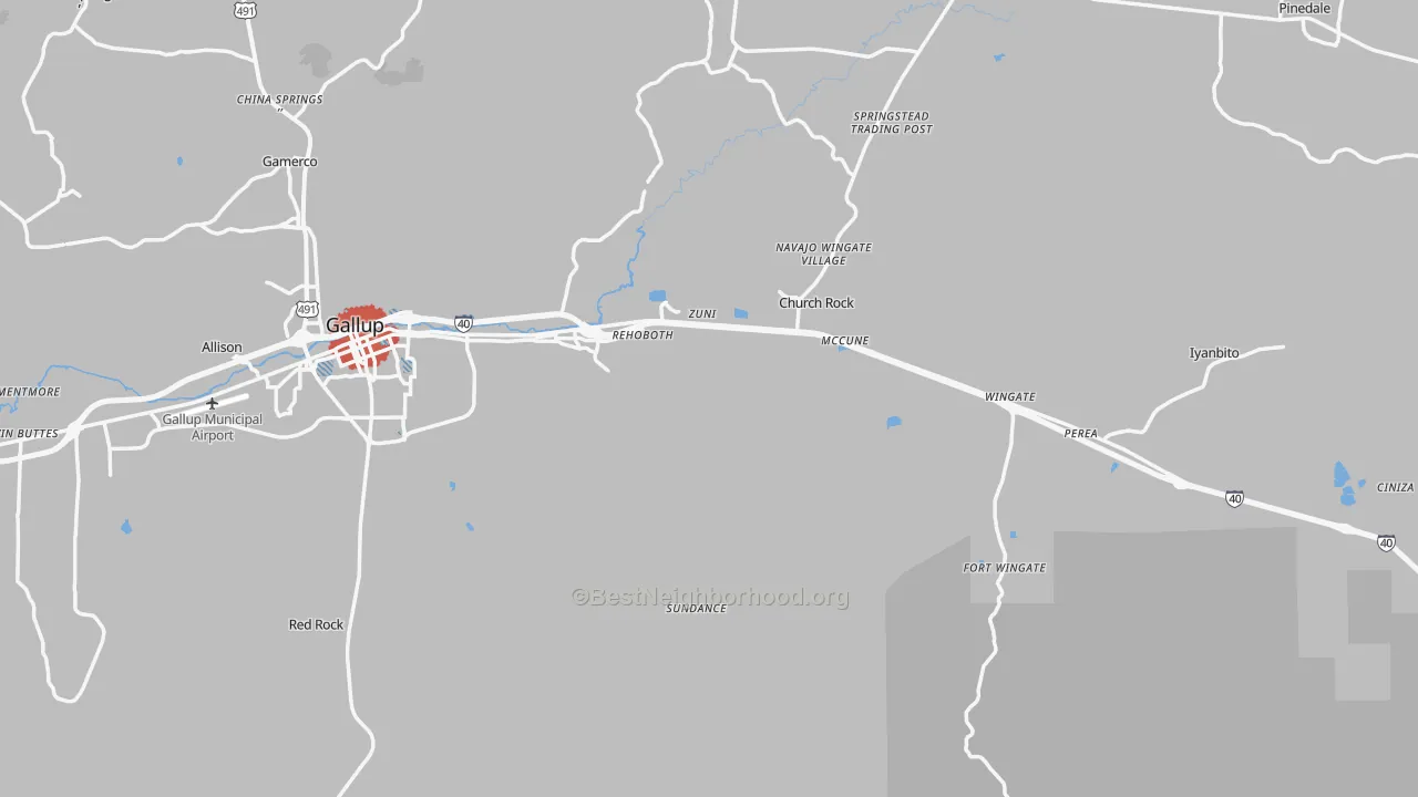 Transit Grade map of McKinley County, NM