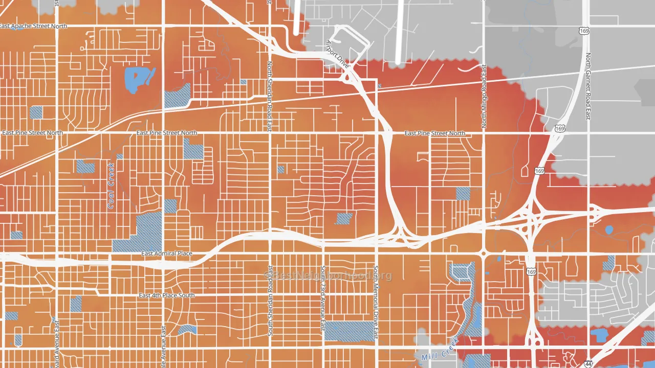 Transit Grade map of McKinley Mitchell, Tulsa, OK