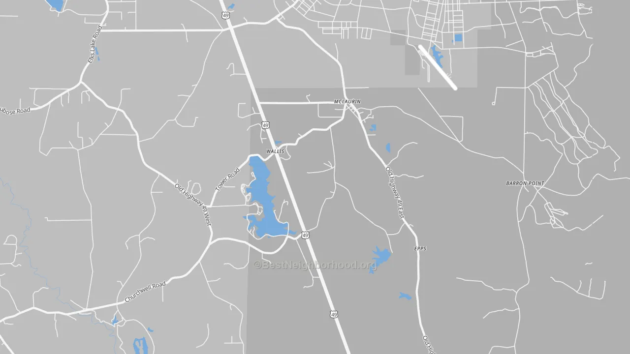 Transit Grade map of McLaurin, MS