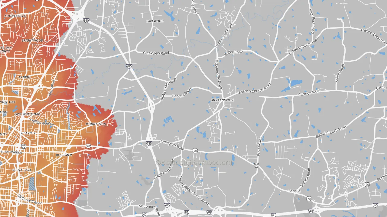 Transit Grade map of McLeansville, NC