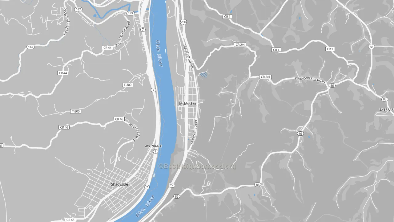 Transit Grade map of McMechen, WV