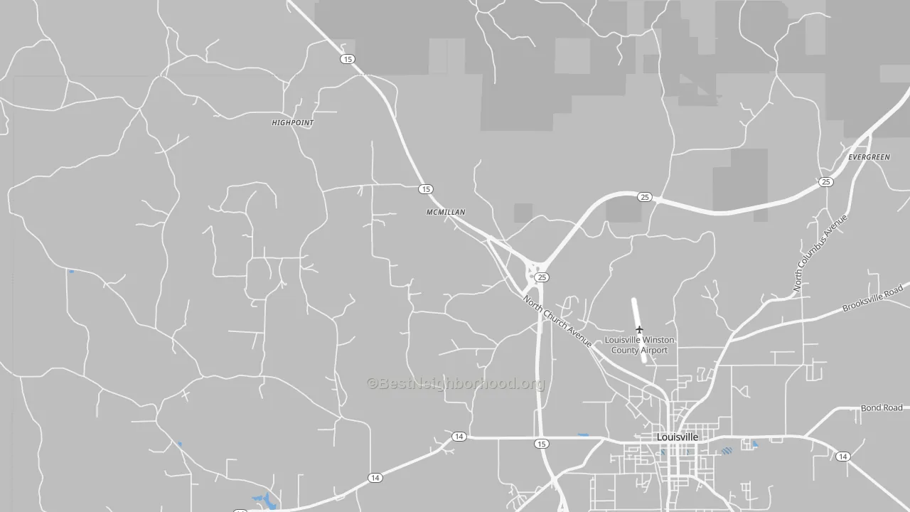 Transit Grade map of McMillan, MS