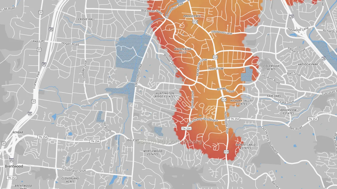 Transit Grade map of McMurray-Huntingdon, Nashville, TN