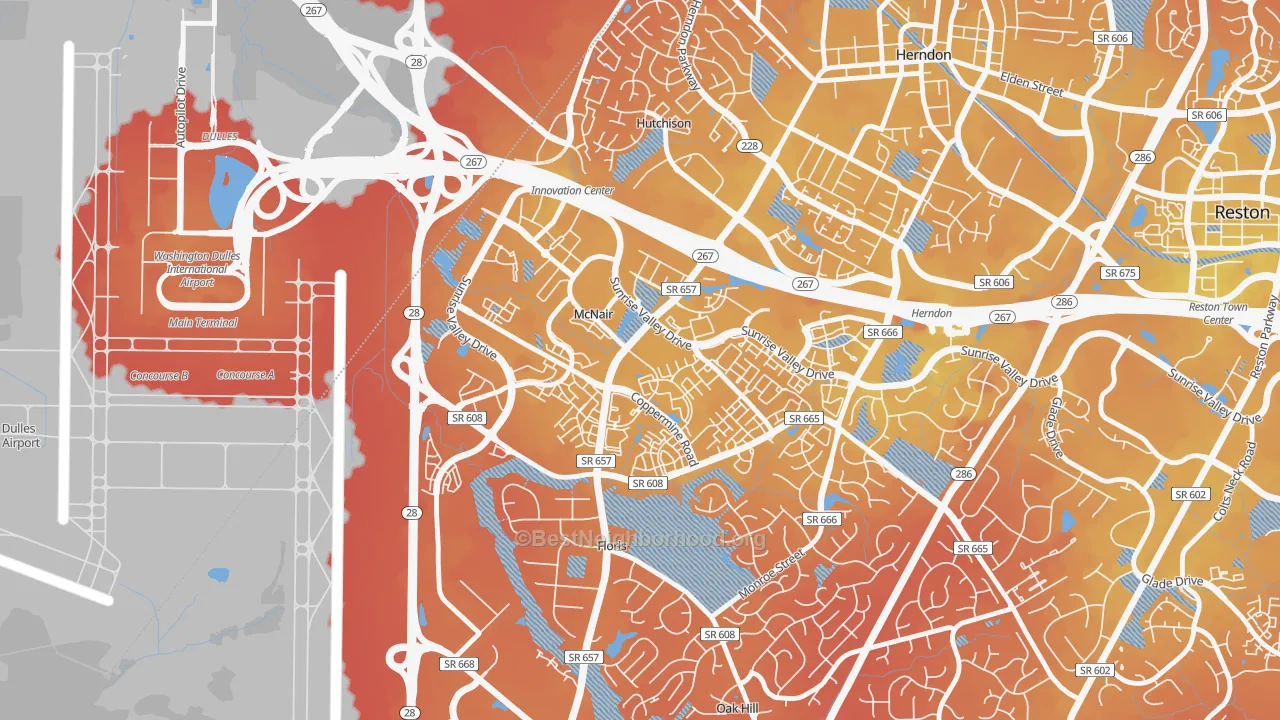 Transit Grade map of McNair, VA