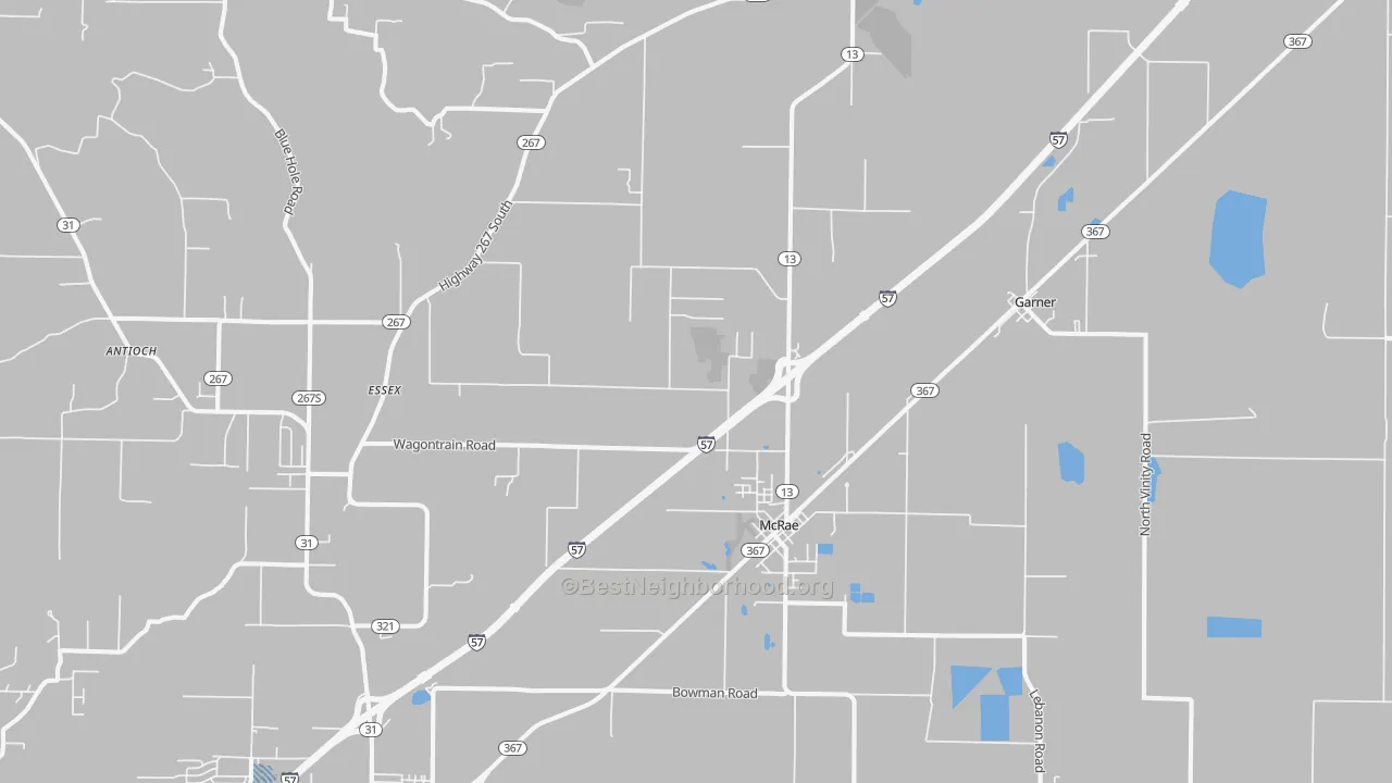 Transit Grade map of McRae, AR
