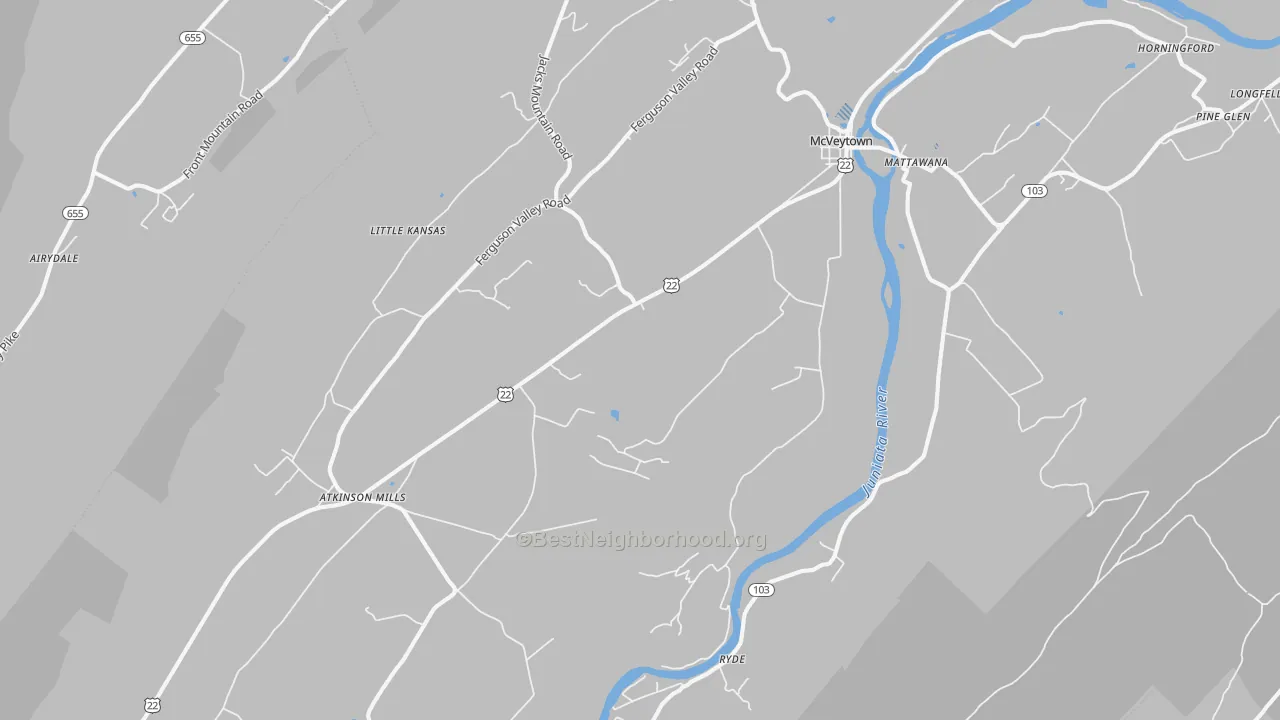 Transit Grade map of Mcveytown, PA